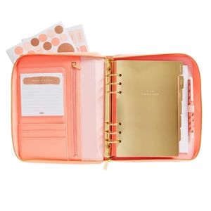 BNIP/NWT kikki k large zip planner: coral